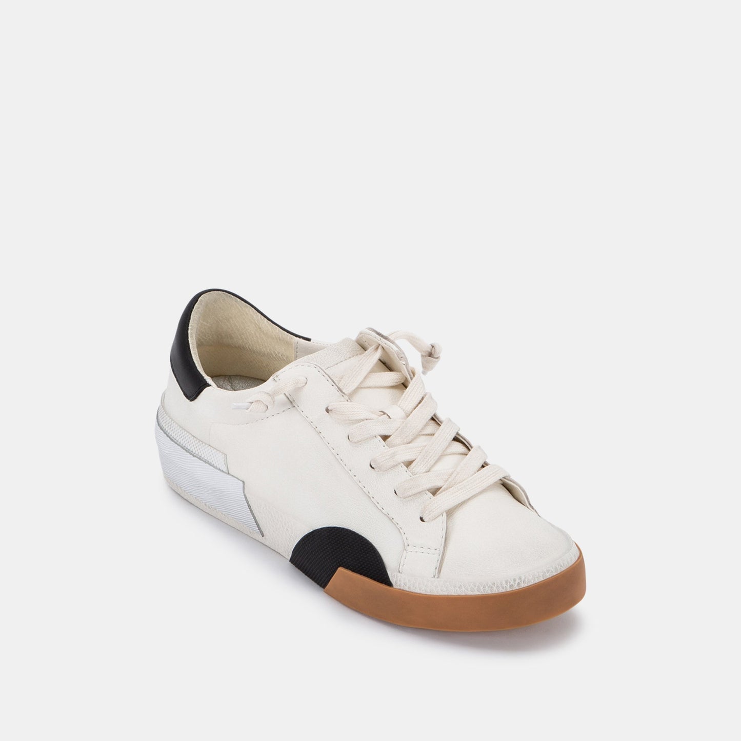 ZINA SNEAKERS WHITE BLACK LEATHER - Dolce Vita