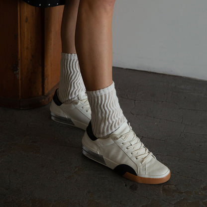 ZINA SNEAKERS WHITE BLACK LEATHER - Dolce Vita