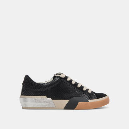 Zina Sneakers Onyx Embossed Leather - Dolce Vita