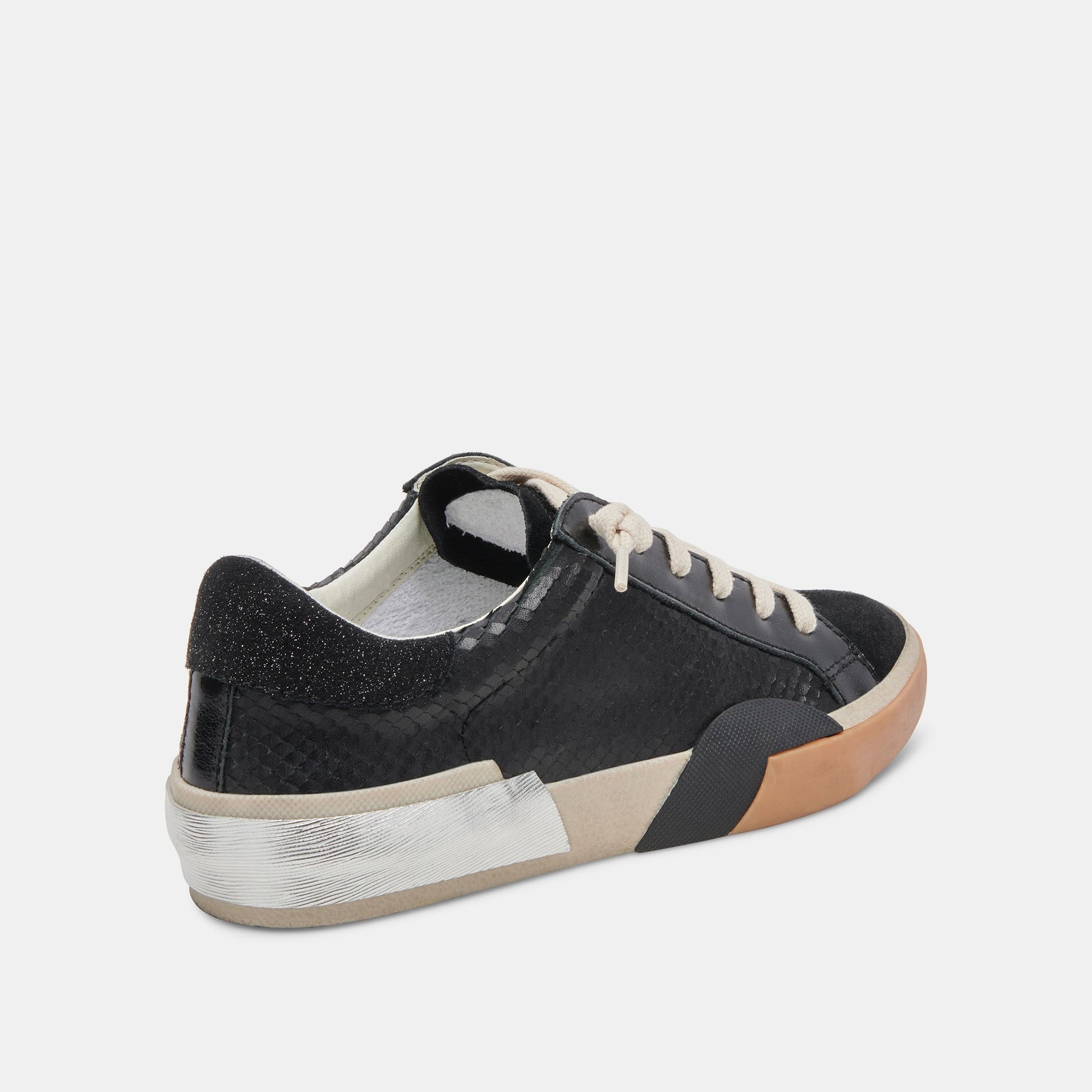 Zina Sneakers Onyx Embossed Leather - Dolce Vita