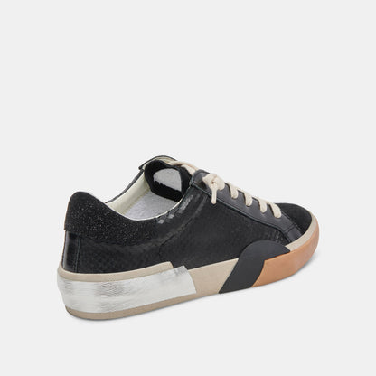 Zina Sneakers Onyx Embossed Leather - Dolce Vita