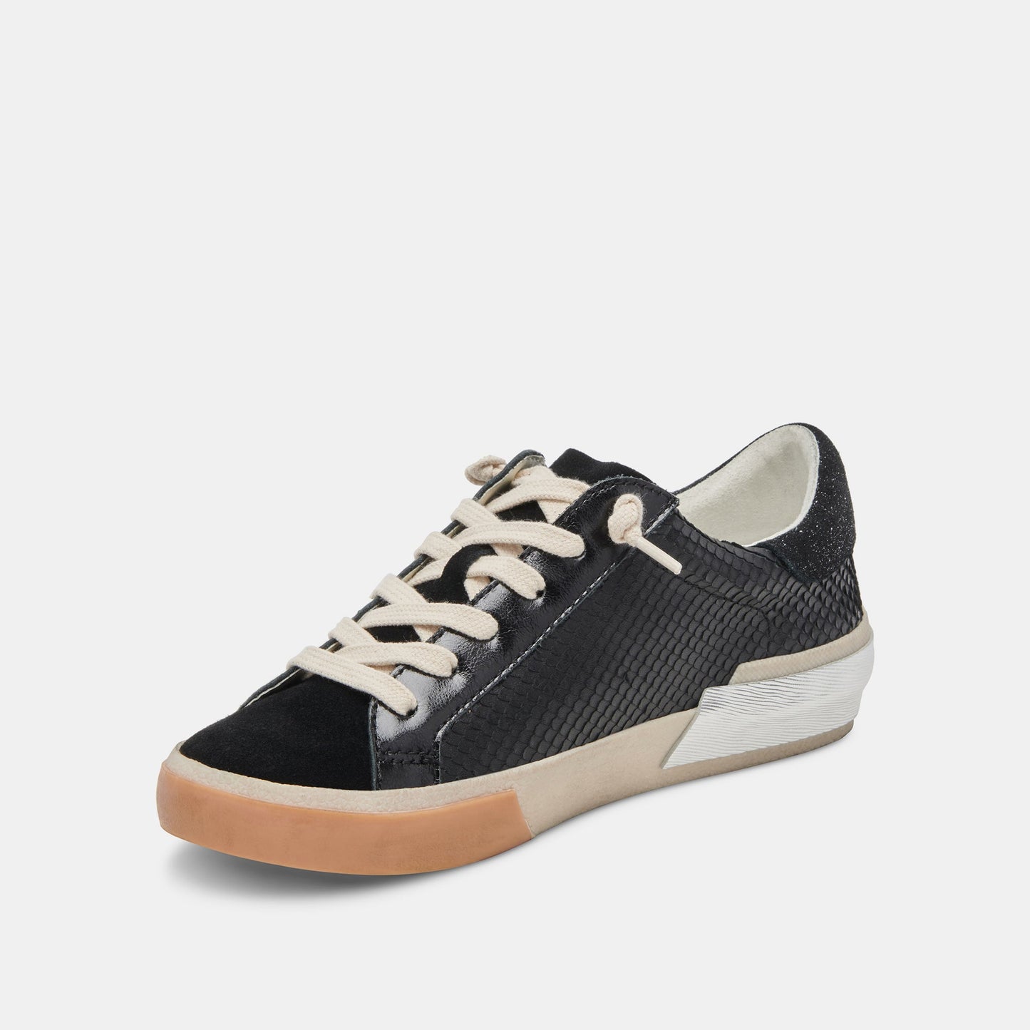 Zina Sneakers Onyx Embossed Leather - Dolce Vita
