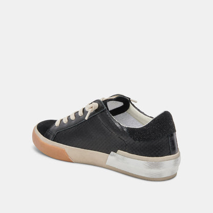 Zina Sneakers Onyx Embossed Leather - Dolce Vita