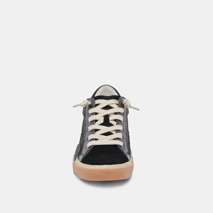Zina Sneakers Onyx Embossed Leather - Dolce Vita
