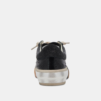 Zina Sneakers Onyx Embossed Leather - Dolce Vita