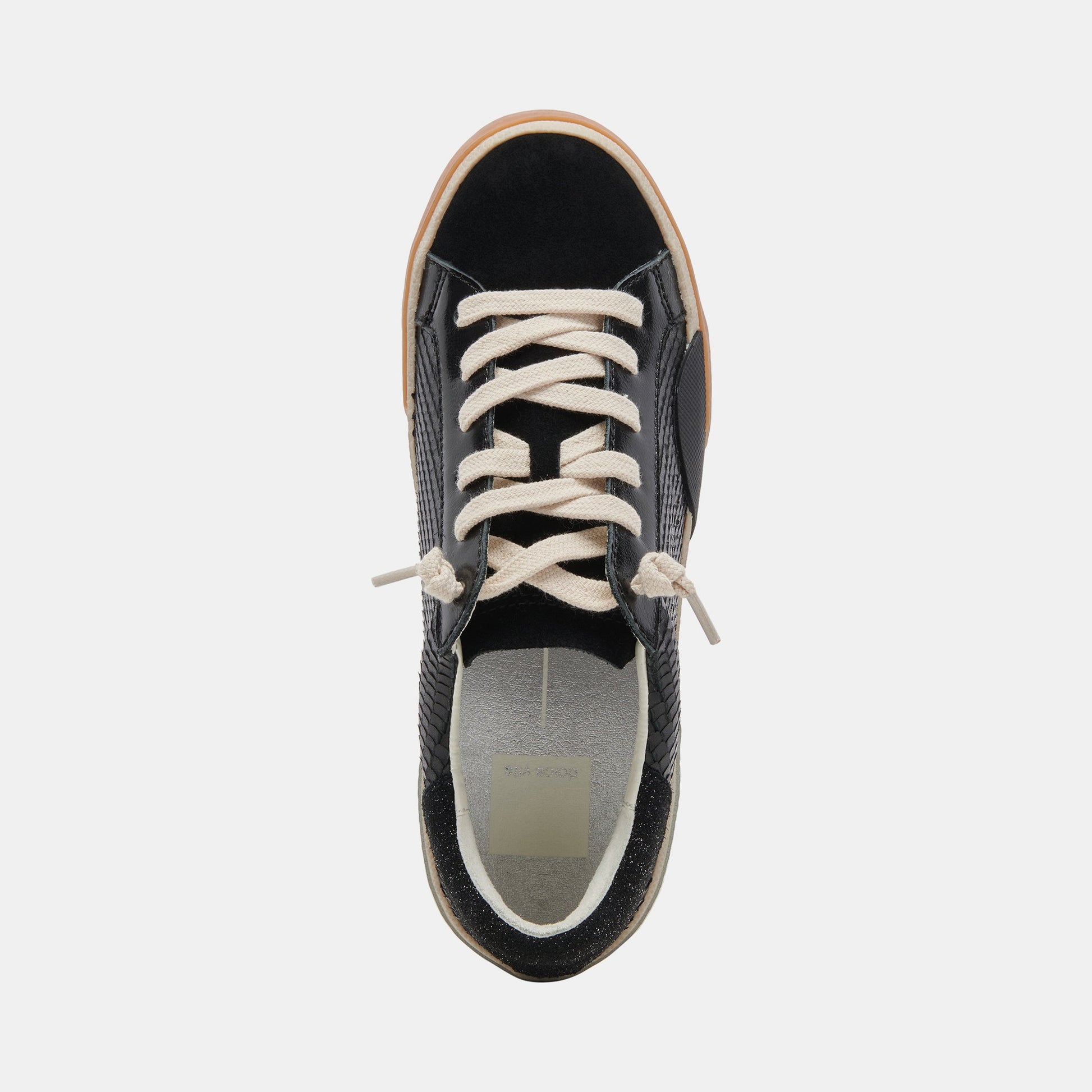Zina Sneakers Onyx Embossed Leather - Dolce Vita