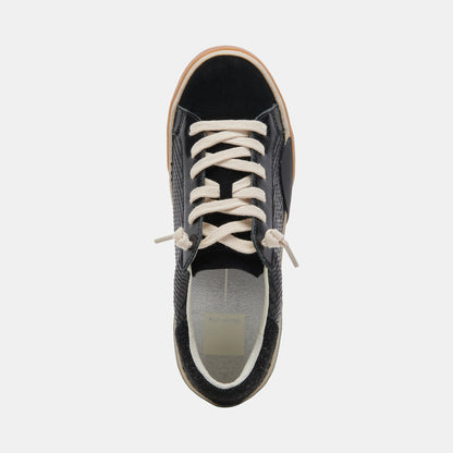 Zina Sneakers Onyx Embossed Leather - Dolce Vita