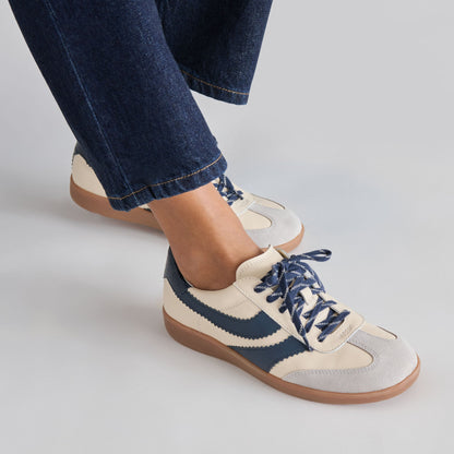Merit White Navy Leather Sneakers - Dolce Vita