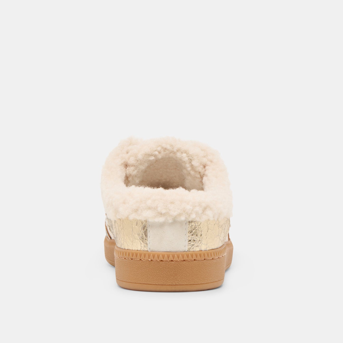 Notice Slide Plush Silver Gold Crackled Leather Sneakers - Dolce Vita