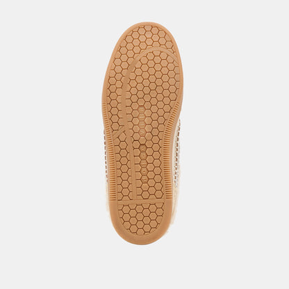 Notice Slide Plush Silver Gold Crackled Leather Sneakers - Dolce Vita