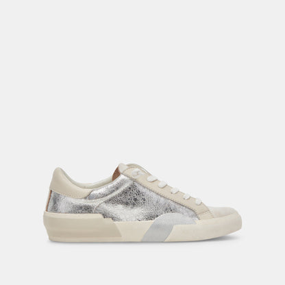Zina Sneakers Chrome Distressed Leather - Dolce Vita