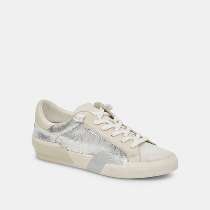 Zina Sneakers Chrome Distressed Leather - Dolce Vita