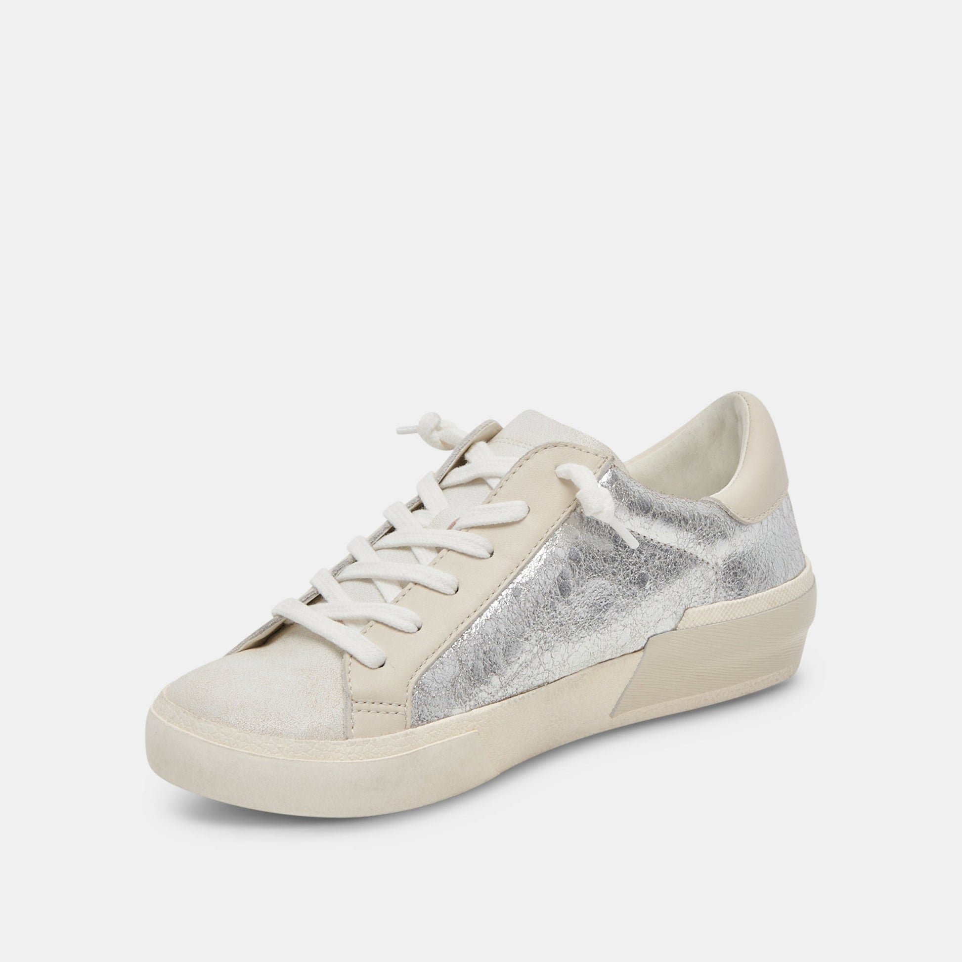 Zina Sneakers Chrome Distressed Leather - Dolce Vita