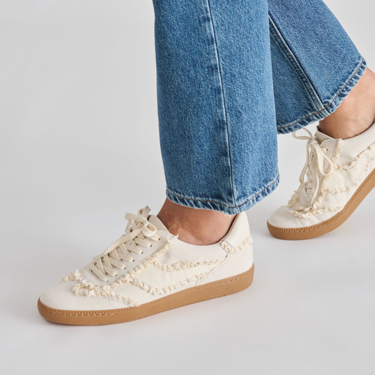 Notice Lace Ivory Suede Sneakers - Dolce Vita