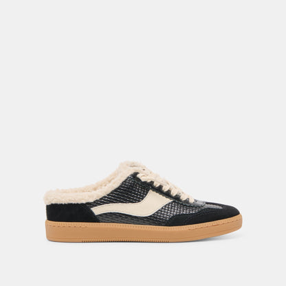 Notice Slide Plush Black Woven Leather Sneakers - Dolce Vita