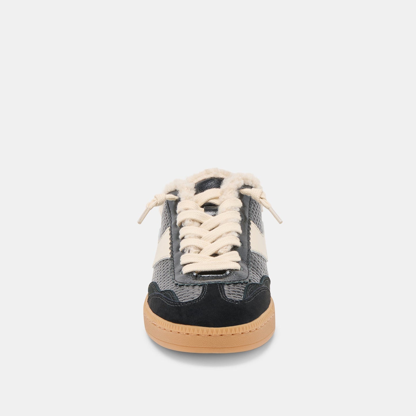 Notice Slide Plush Black Woven Leather Sneakers - Dolce Vita