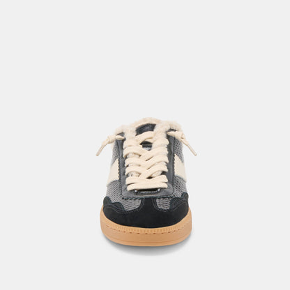 Notice Slide Plush Black Woven Leather Sneakers - Dolce Vita