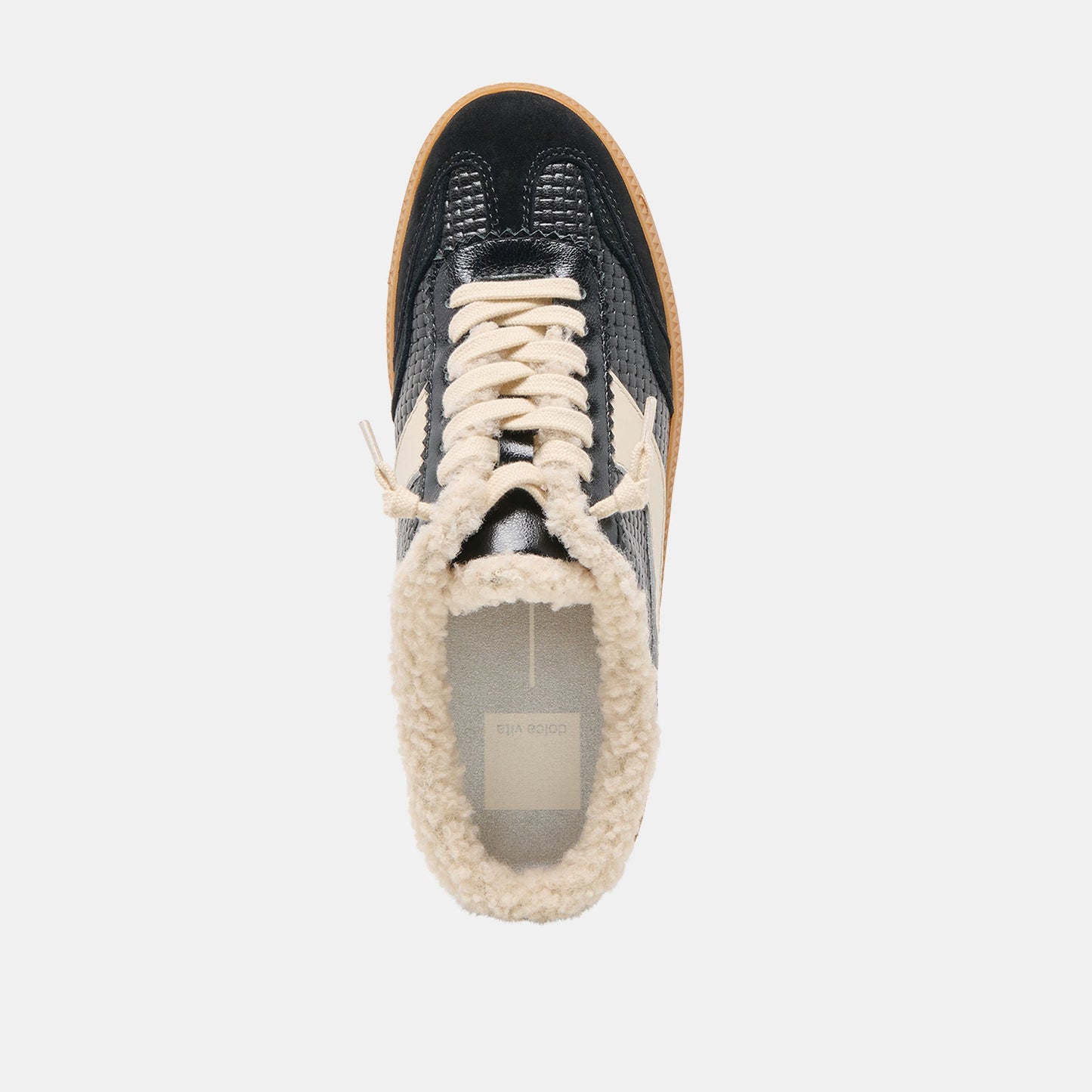 Notice Slide Plush Black Woven Leather Sneakers - Dolce Vita