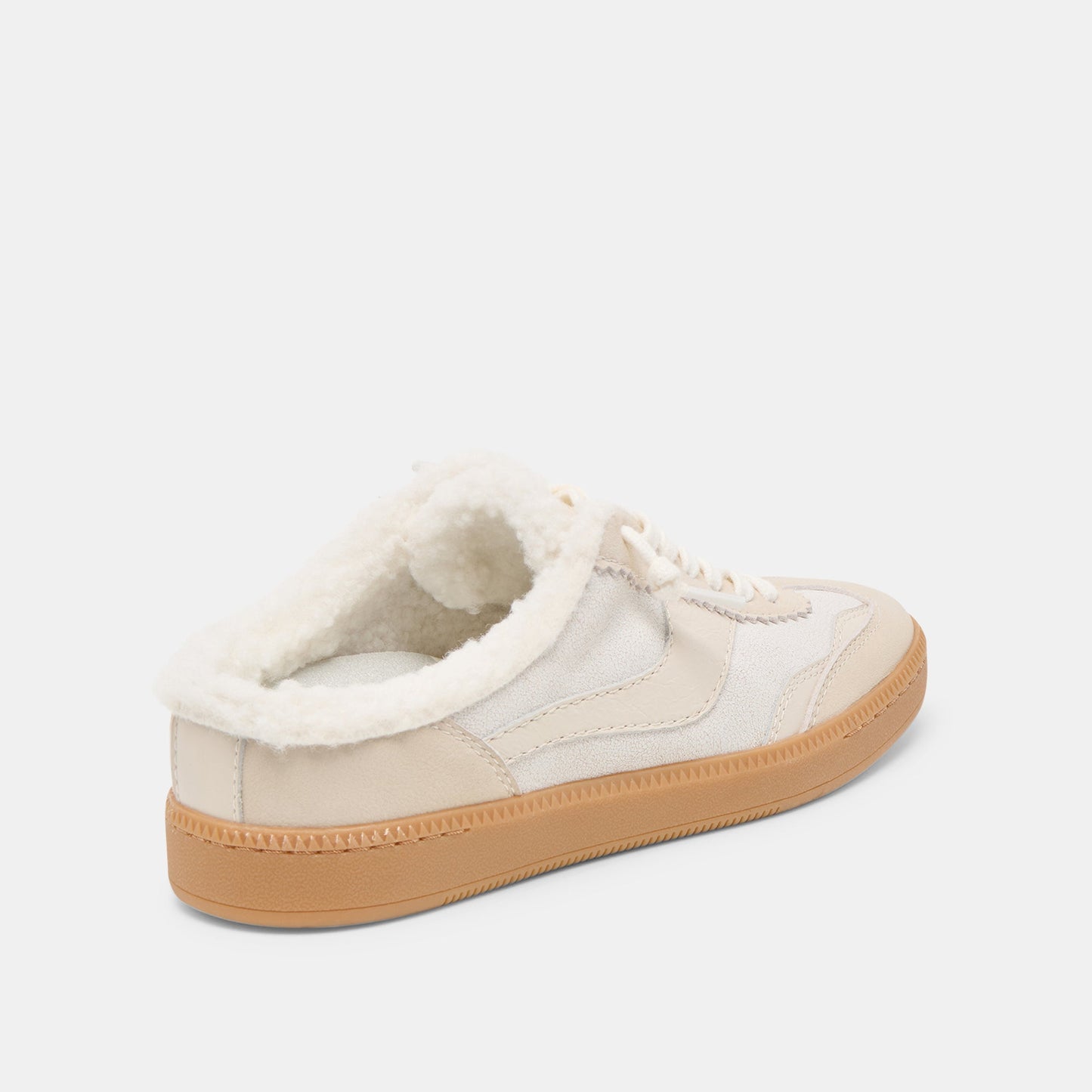 Notice Slide Plush Off White Crackled Leather Sneakers - Dolce Vita