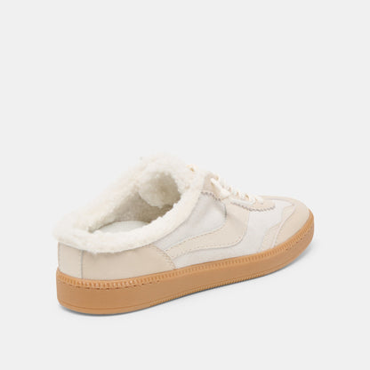 Notice Slide Plush Off White Crackled Leather Sneakers - Dolce Vita