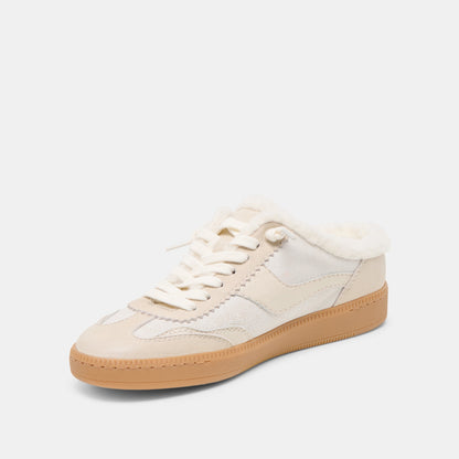 Notice Slide Plush Off White Crackled Leather Sneakers - Dolce Vita