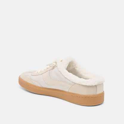 Notice Slide Plush Off White Crackled Leather Sneakers - Dolce Vita