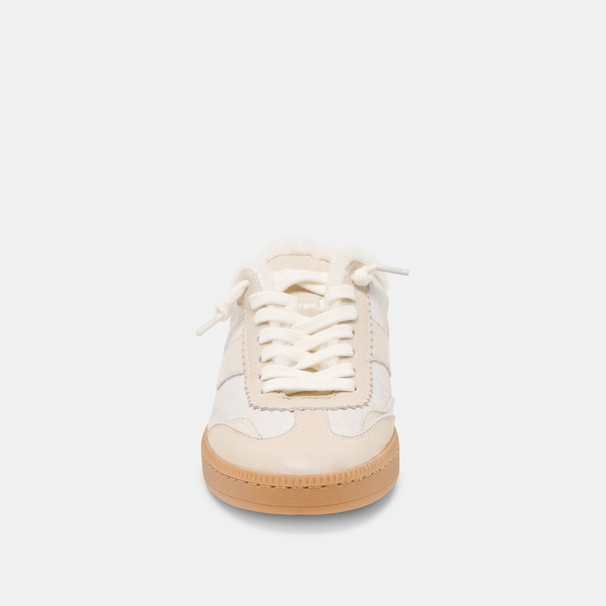 Notice Slide Plush Off White Crackled Leather Sneakers - Dolce Vita
