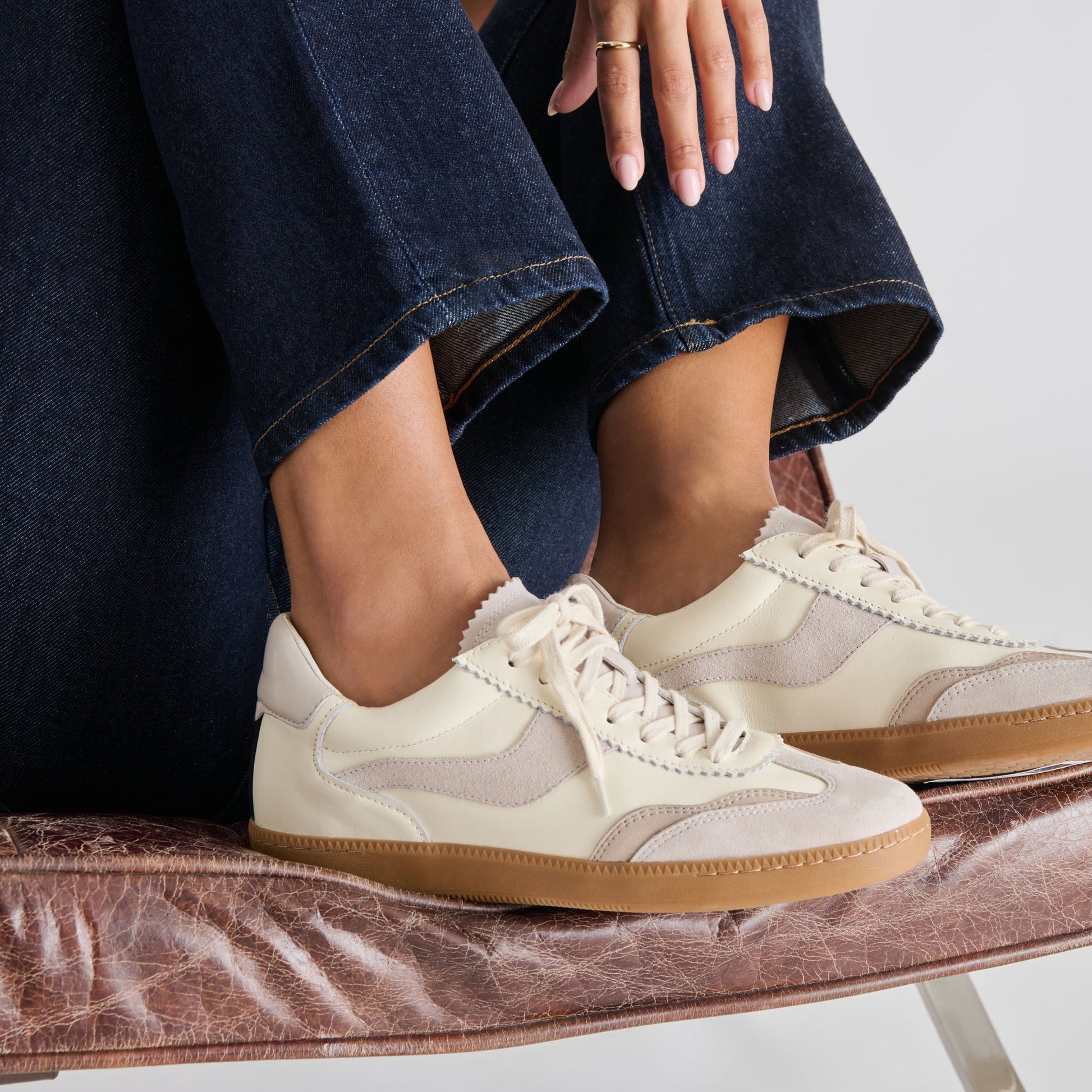 Notice Grey White Leather Sneakers - Dolce Vita