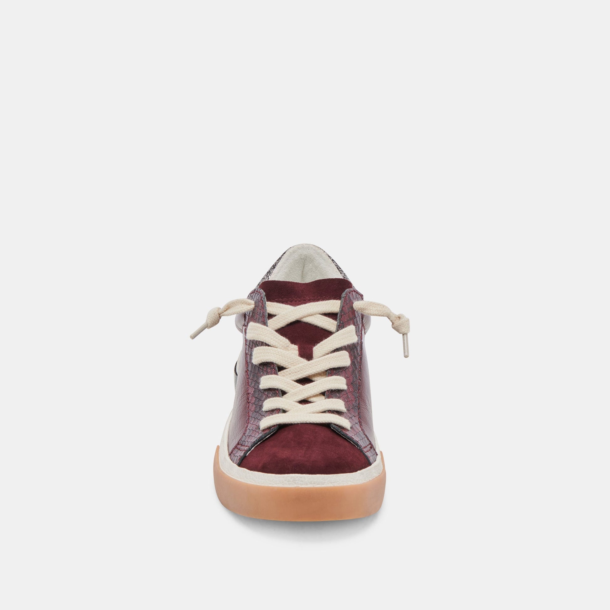 ZINA SNEAKERS BURGUNDY CRINKLE PATENT - Dolce Vita