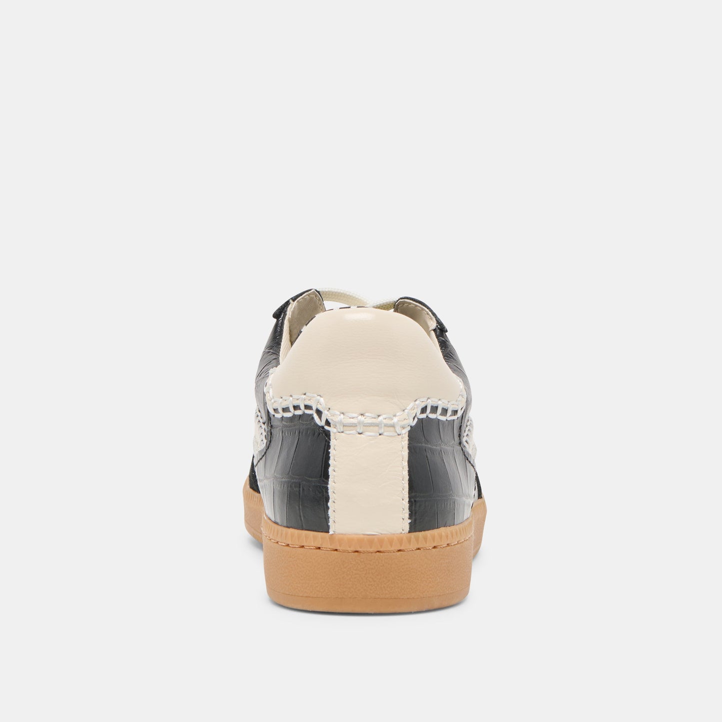 NOTICE STITCH SNEAKERS NOIR CROCO EMBOSSED LEATHER - Dolce Vita