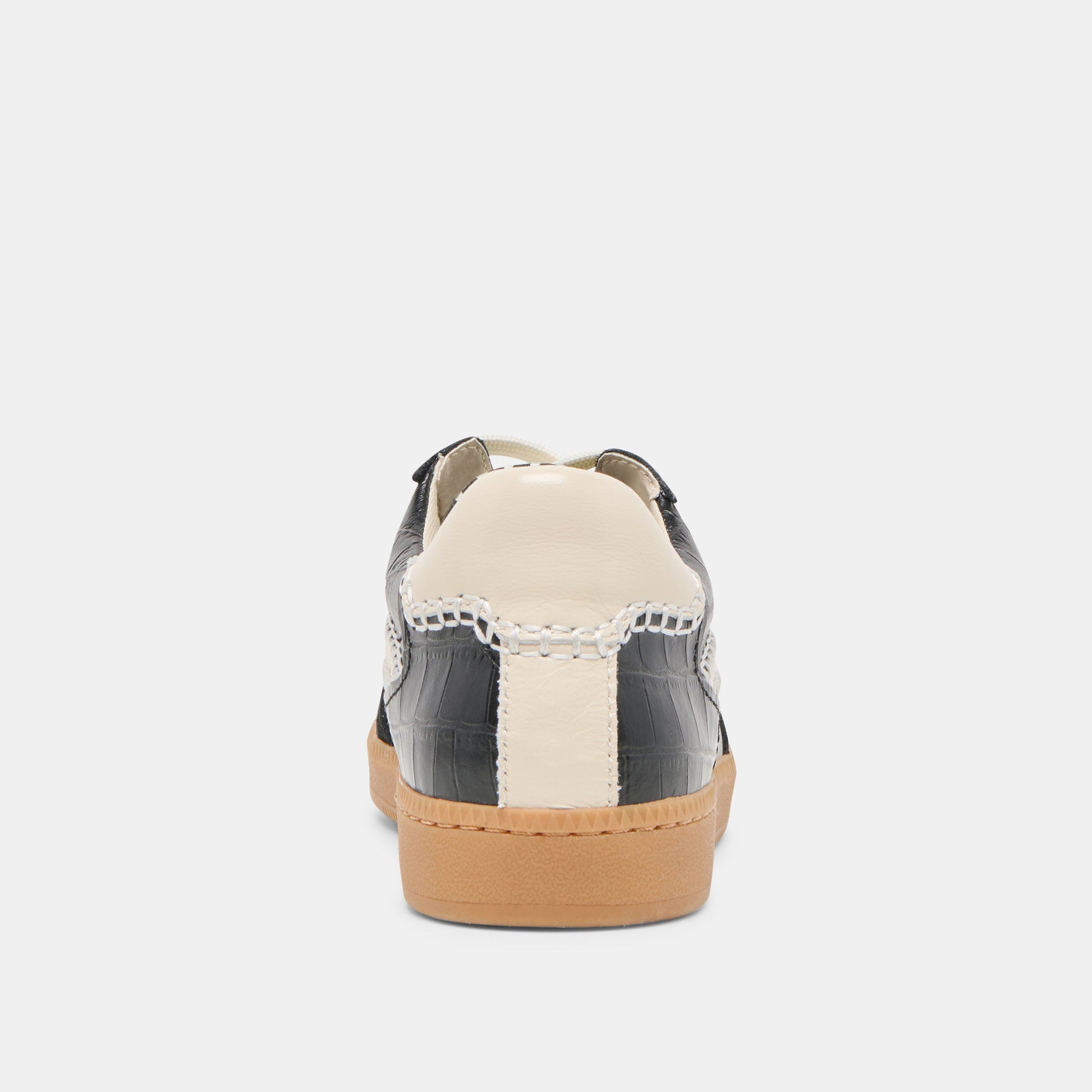 NOTICE STITCH SNEAKERS NOIR CROCO EMBOSSED LEATHER - Dolce Vita