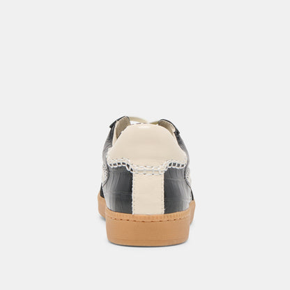 NOTICE STITCH SNEAKERS NOIR CROCO EMBOSSED LEATHER - Dolce Vita