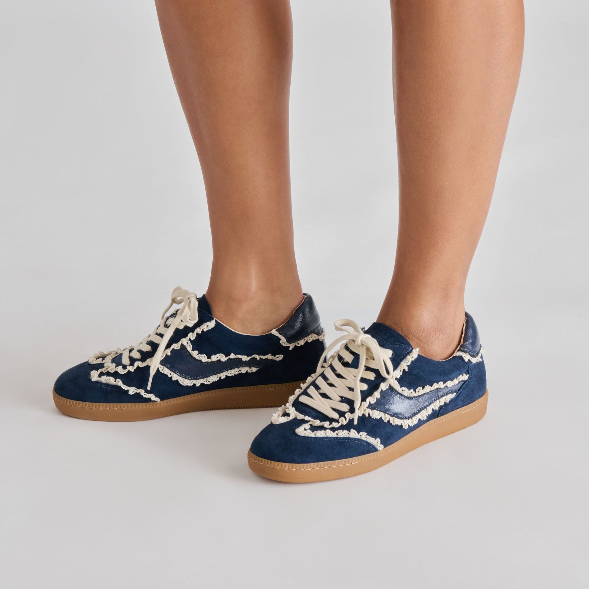 Notice Lace Navy Suede Sneakers - Dolce Vita