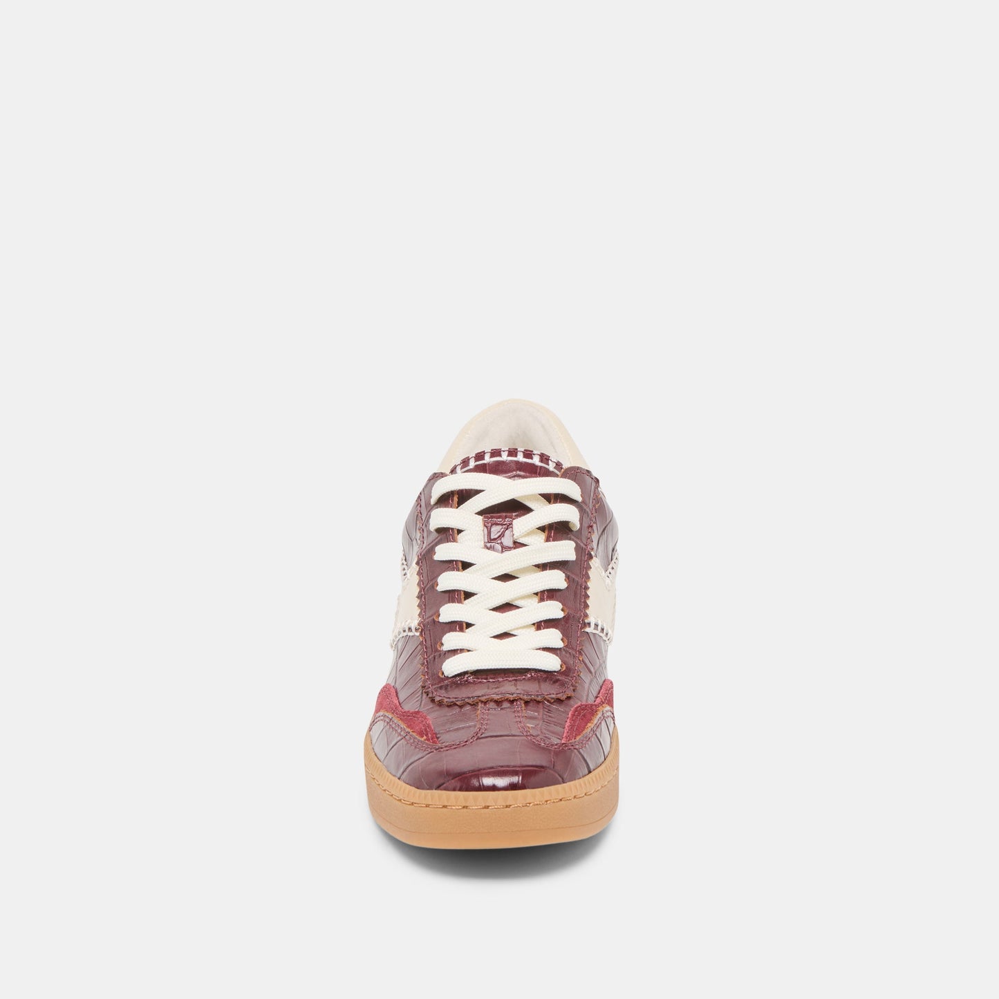 NOTICE STITCH SNEAKERS OXBLOOD CROCO EMBOSSED LEATHER - Dolce Vita
