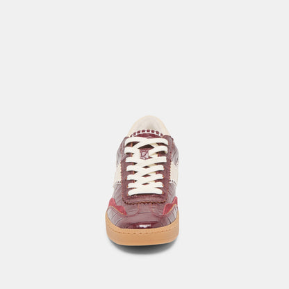 NOTICE STITCH SNEAKERS OXBLOOD CROCO EMBOSSED LEATHER - Dolce Vita
