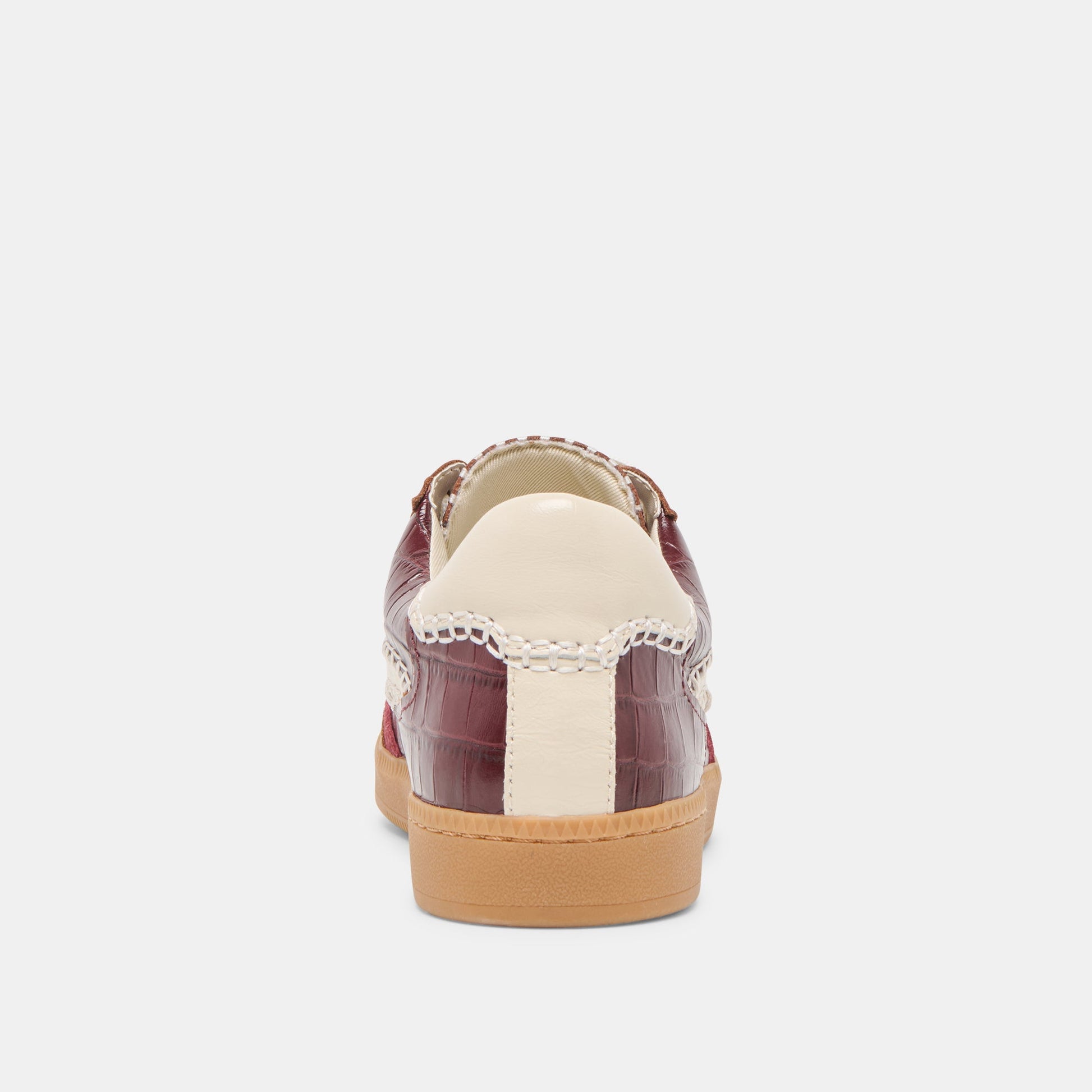 NOTICE STITCH SNEAKERS OXBLOOD CROCO EMBOSSED LEATHER - Dolce Vita