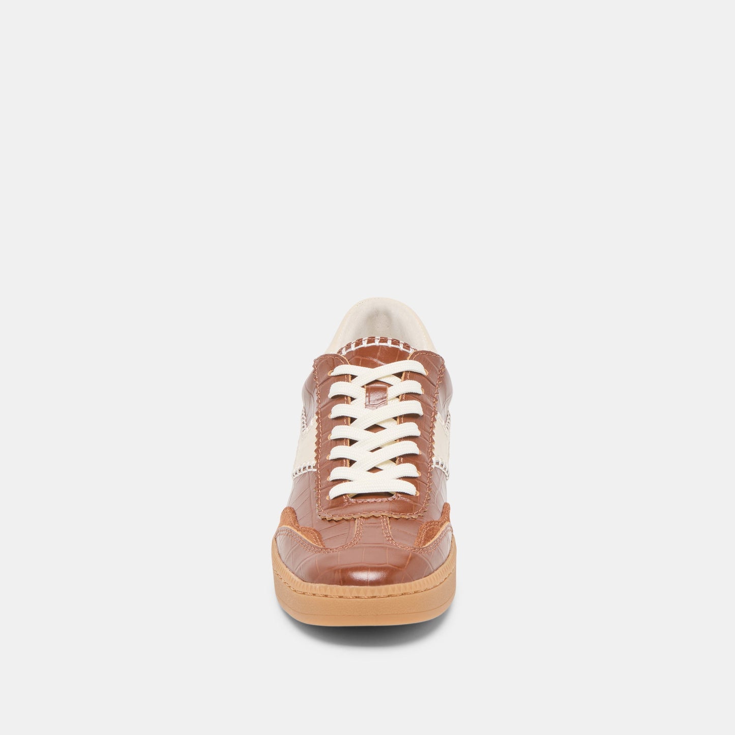 NOTICE STITCH SNEAKERS COGNAC CROCO EMBOSSED LEATHER - Dolce Vita