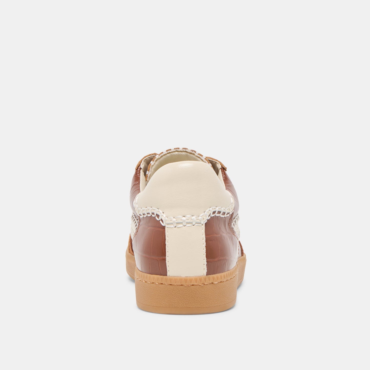 NOTICE STITCH SNEAKERS COGNAC CROCO EMBOSSED LEATHER - Dolce Vita