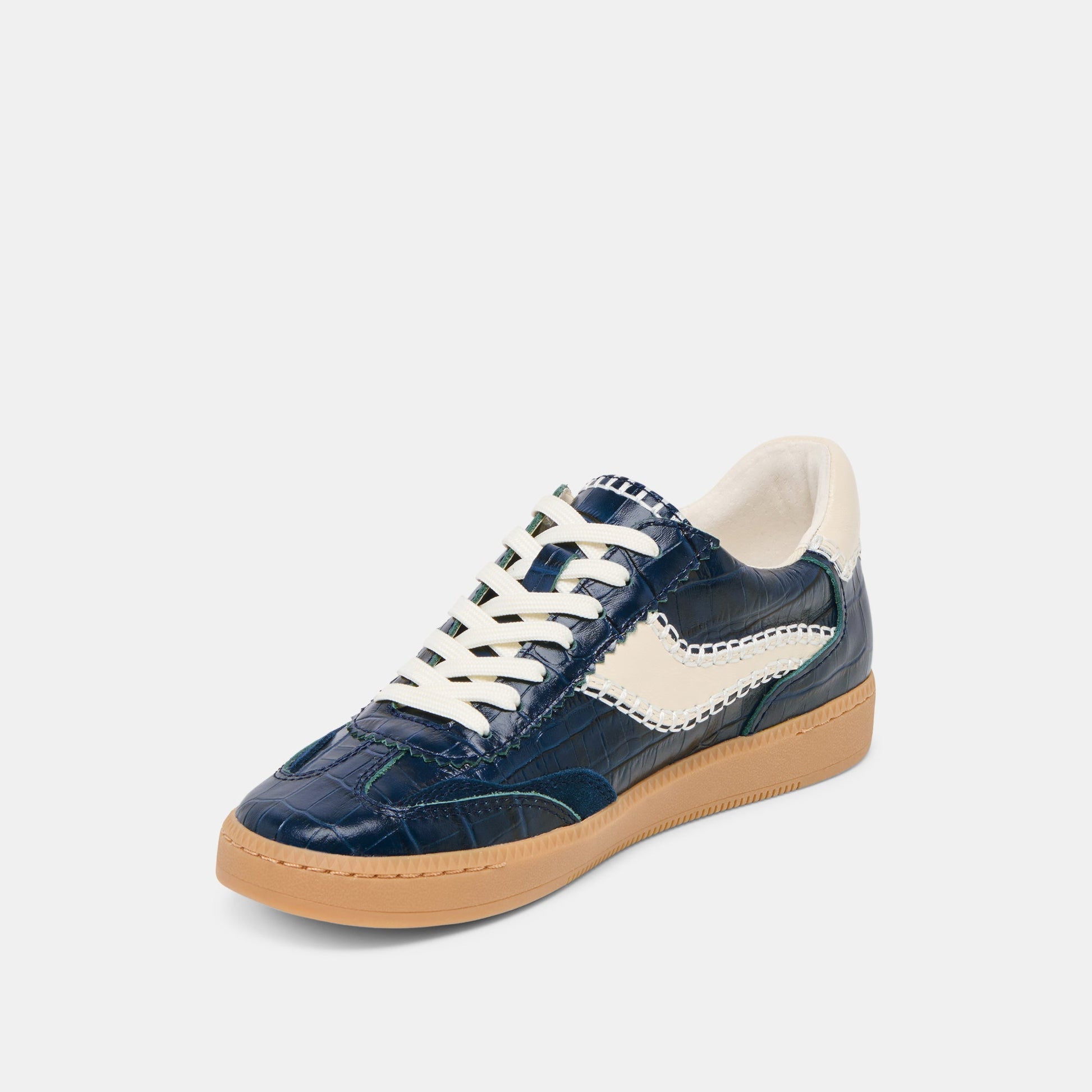 NOTICE STITCH SNEAKERS INK CROCO EMBOSSED LEATHER - Dolce Vita