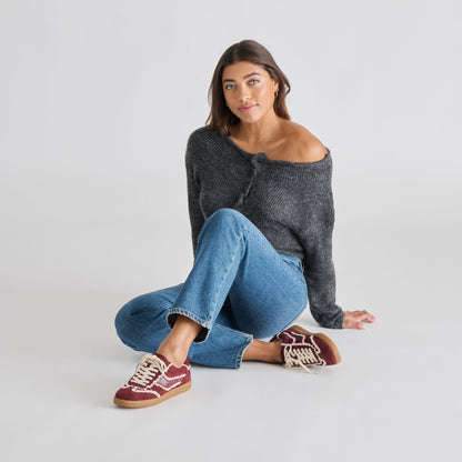 Notice Lace Oxblood Suede Sneakers - Dolce Vita