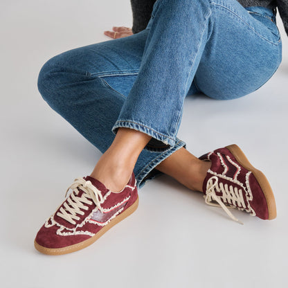 Notice Lace Oxblood Suede Sneakers - Dolce Vita