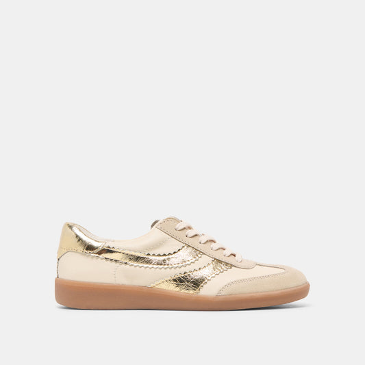 Merit White Gold Leather Sneakers - Dolce Vita
