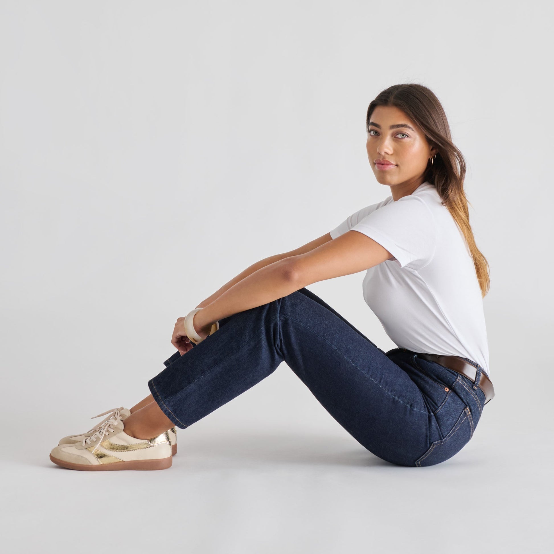 Merit White Gold Leather Sneakers - Dolce Vita