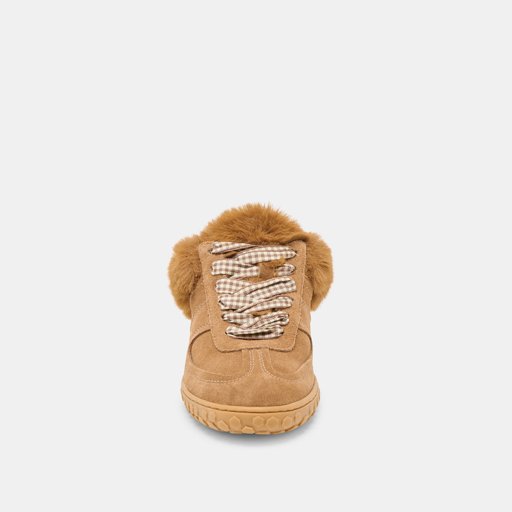 Izzey Plush Lt Brown Suede Sneakers - Dolce Vita