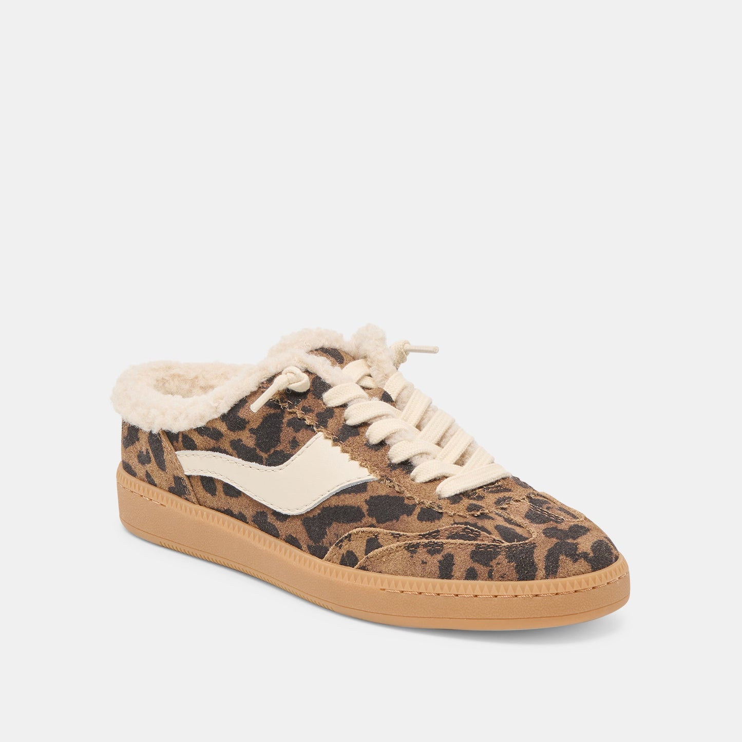 Notice Slide Plush Brown Leopard Printed Suede Sneakers - Dolce Vita