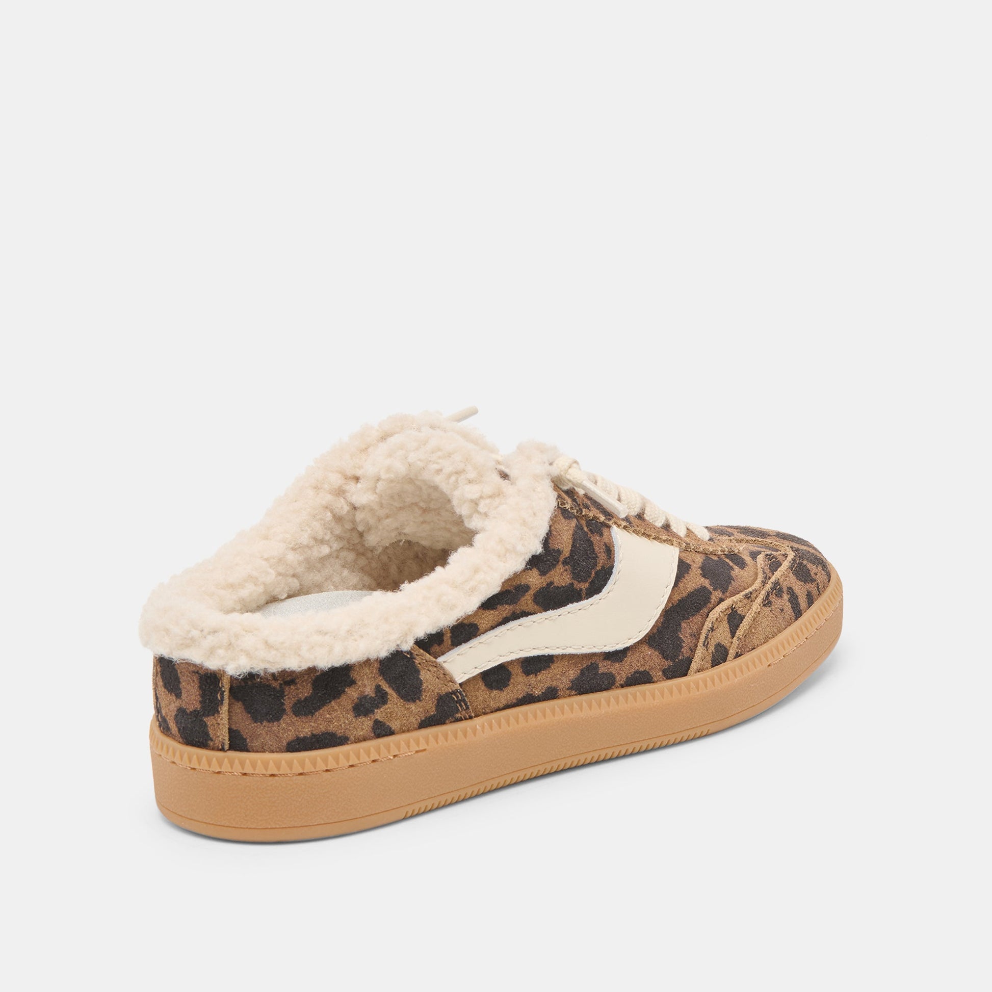 Notice Slide Plush Brown Leopard Printed Suede Sneakers - Dolce Vita