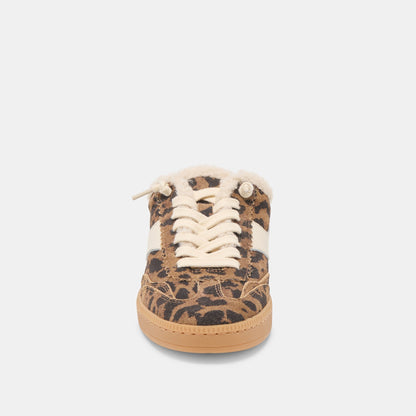 Notice Slide Plush Brown Leopard Printed Suede Sneakers - Dolce Vita