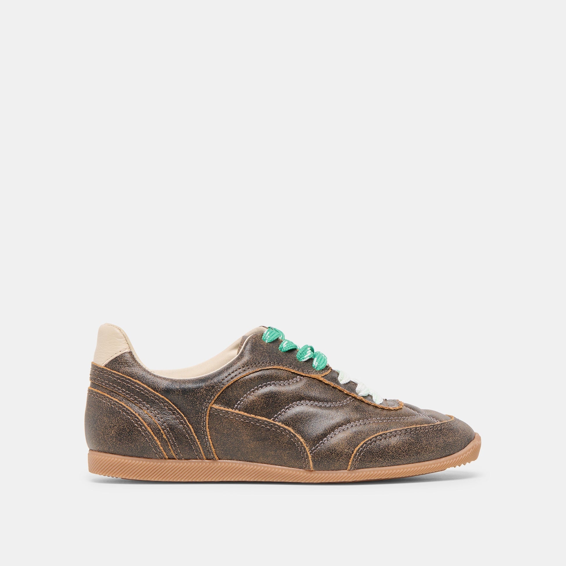 Laini Brown Distressed Leather Sneakers - Dolce Vita