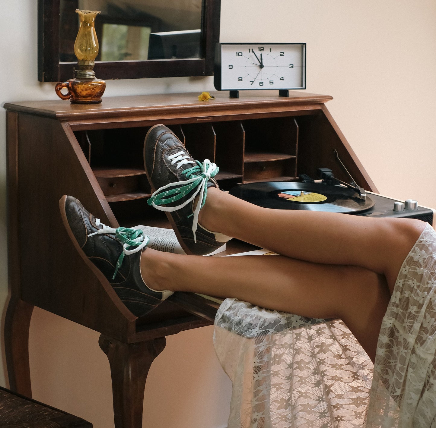 Laini Brown Distressed Leather Sneakers - Dolce Vita