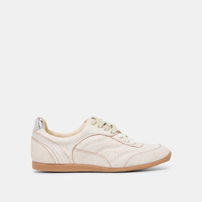 Laini Off White Crackled Leather Sneakers - Dolce Vita